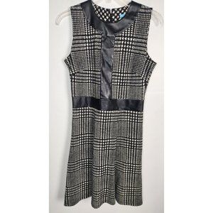 J. McLaughlin Women's Sz. S Black & Ivory Plaid Fit & Flare Dress